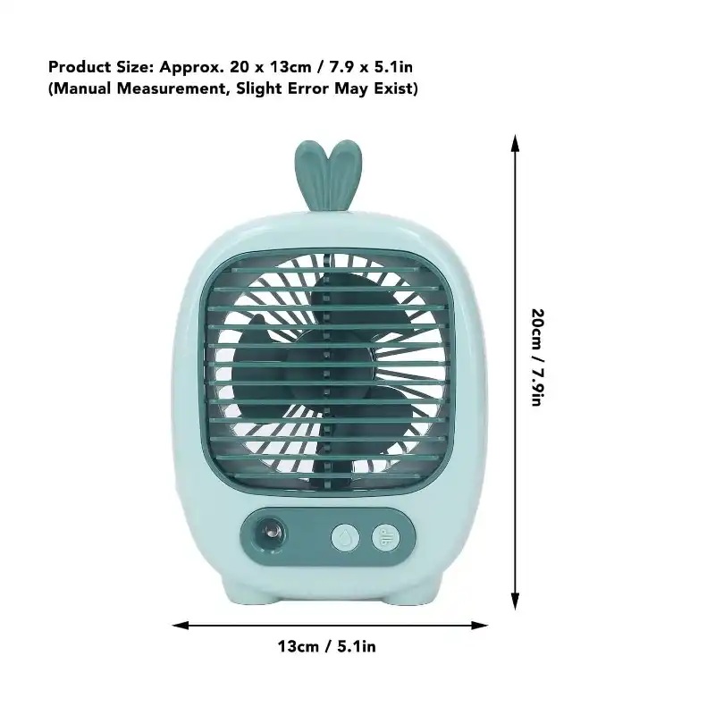 پنکه رومیزی مدل مه پاش طرح خرگوش کد CS1315 ظرفیت 2600 میلی آمپر ساعت
