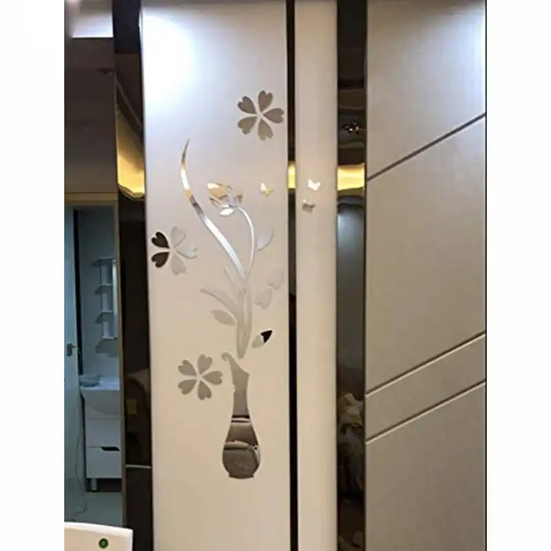 آینه دکوراتیو طرح گل و گلدان