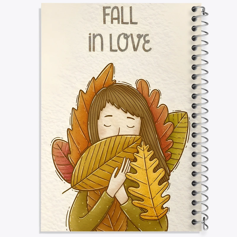 دفتر مشق 50 برگ خندالو طرح دختر و پاییز کد F7311