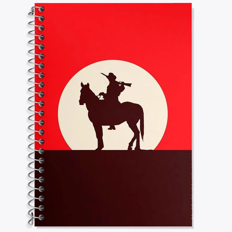 دفتر زبان 50 برگ خندالو مدل دو خط طرح رد دد Red Dead کد 10296