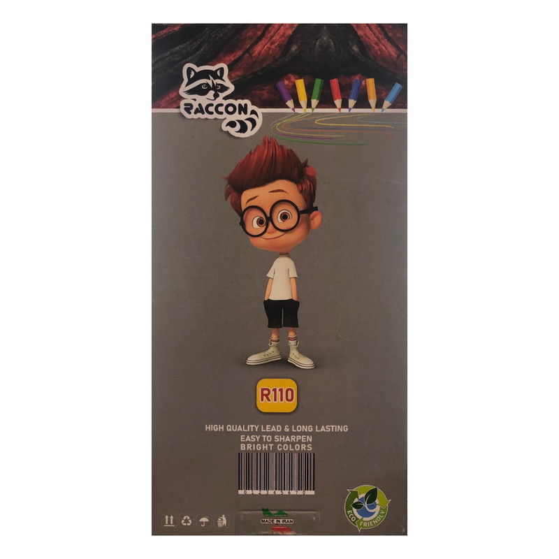 مداد رنگی 12 رنگ راکون طرح شرمن کد 123