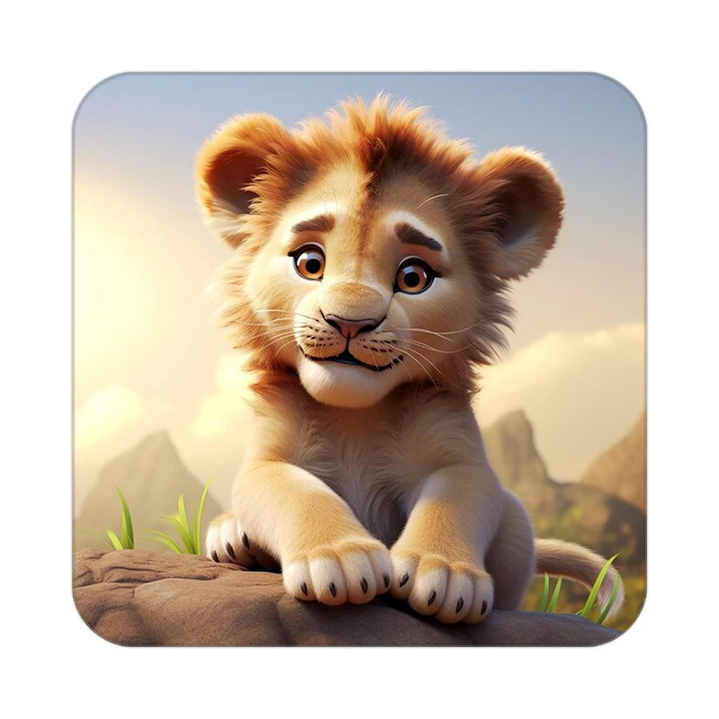 زیر لیوانی کاکتی طرح شیر مدل mp22880