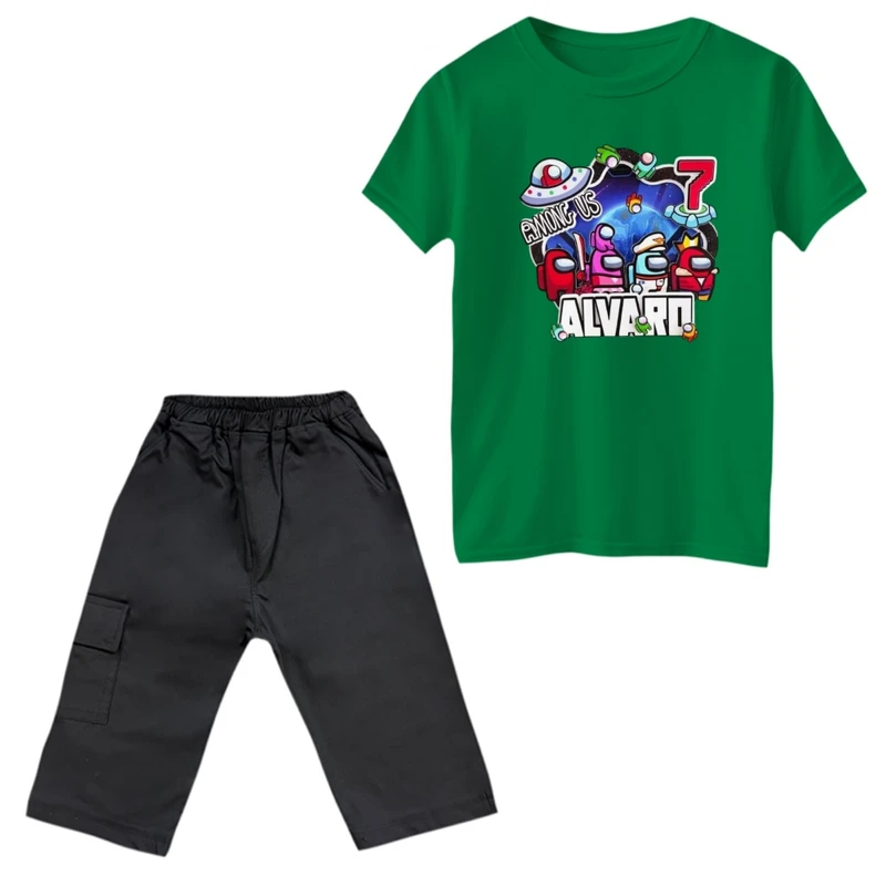 ست تی‌شرت و شلوارک پسرانه مدل امانگ آس کد 4