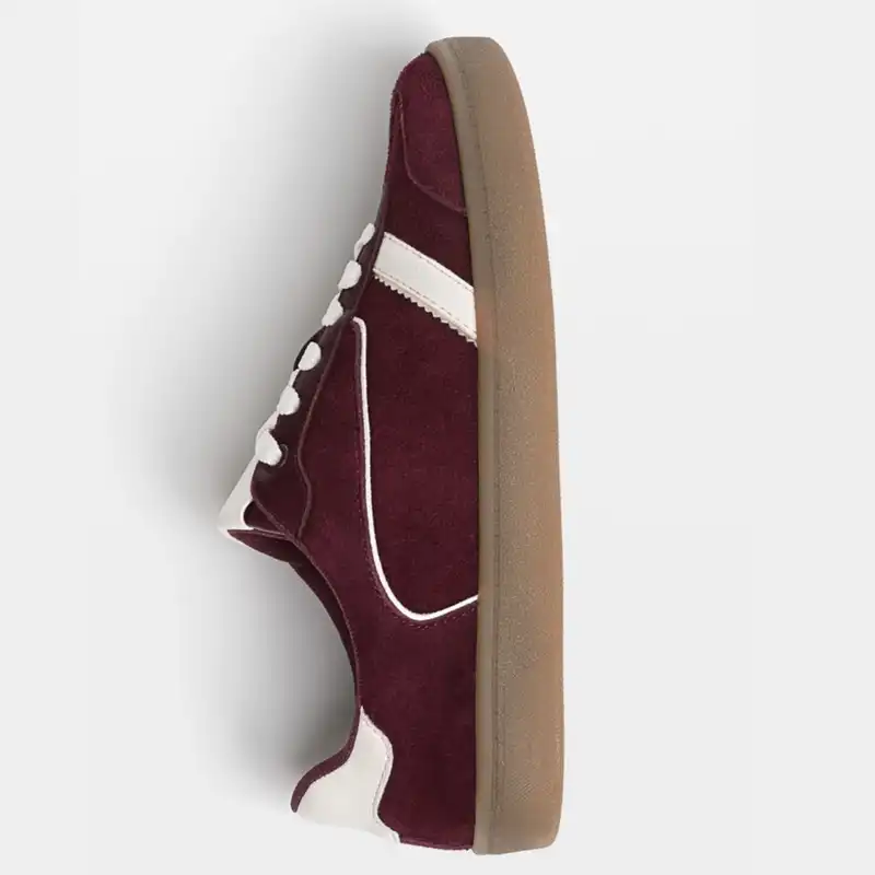 کفش روزمره زنانه استرادیواریوس مدل Leather trainers with pieces 2024