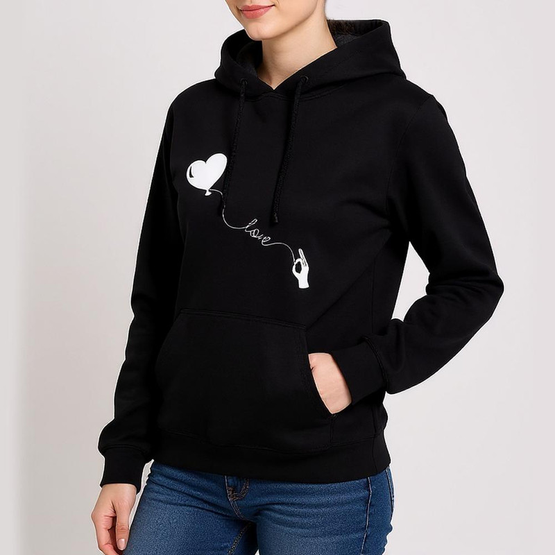 هودی زنانه مدل قلب نخ F349