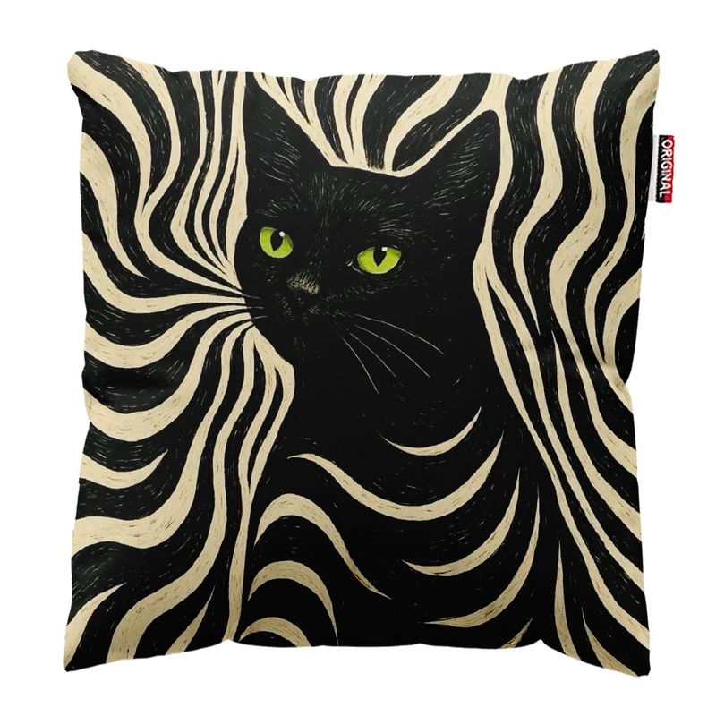 کوسن پاد آفرین طرح گربه کد 3932 سایز 30*30 سانتی متر