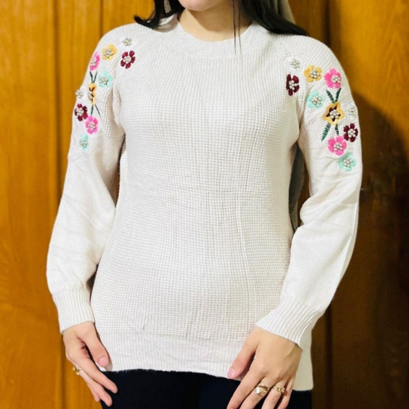 پلیور زنانه مدل گلدوزی شده