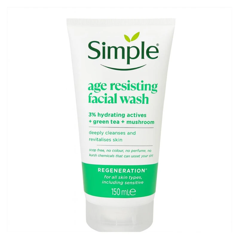 ژل شست‌وشوی صورت سمپل مدل Age Resisting مناسب برای انواع پوست حجم 150 میلی‌لیتر