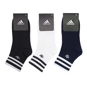 جوراب ورزشی ساق کوتاه مردانه مدل سه خط کد 2131 بسته سه عددی