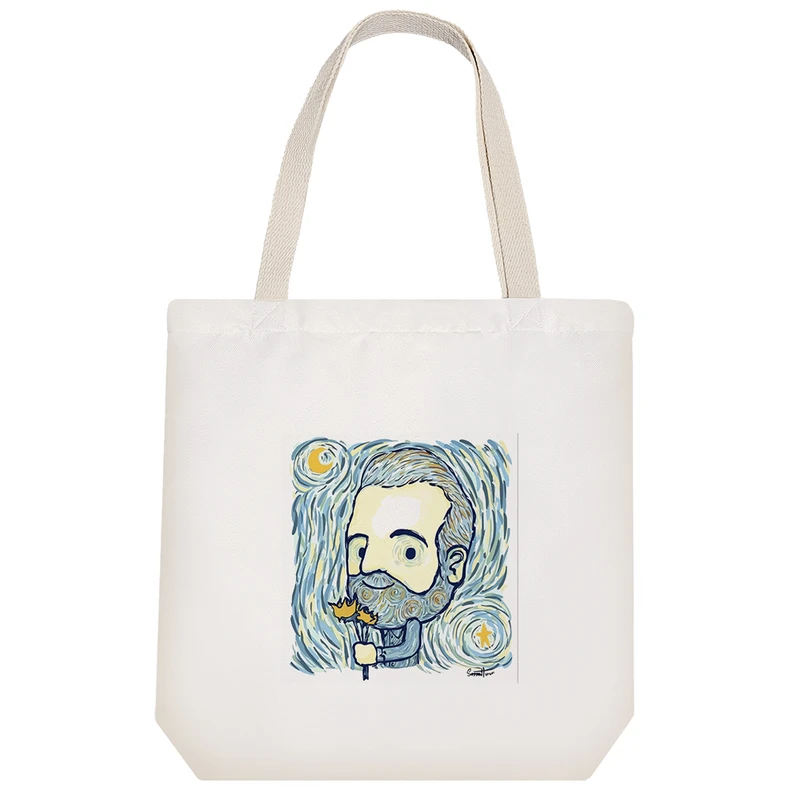 ساک خرید پارچه ای خندالو طرح ونسان ون گوگ مدل توت بگ کد 7871