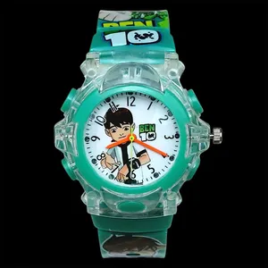 ساعت مچی عقربه‌ای کوارتز بچگانه مدل موزیکال چراغ دار کد BEN10-1