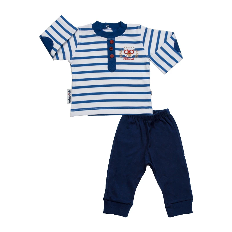 ست تی شرت آستین بلند و شلوار راحتی نوزادی آدمک کد 110063