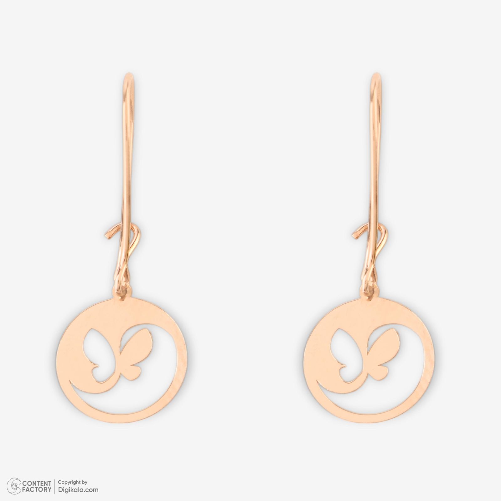 نیم ست طلا 18 عیار زنانه حافا گلد مدل پروانه کد nim22 -  - 8