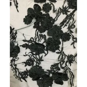 پارچه لباس مدل دانتل گل برجسته کد 87