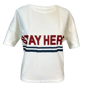 تی شرت زنانه مدل  stay here کد 1668 رنگ سفید