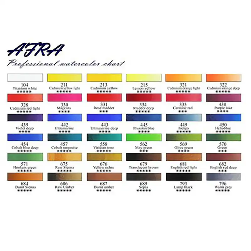 آبرنگ 36 رنگ افرا مدل Half Pans