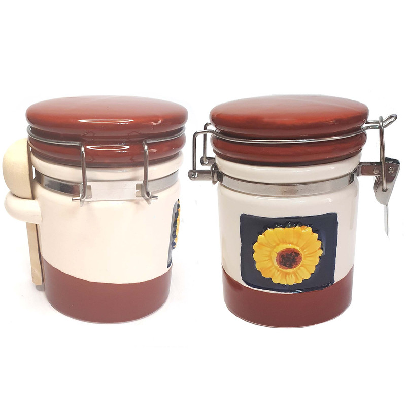 ست جا ادویه دنیلی طرح گل کد V4-190SunFlowerX2 مجموعه 2 عددی