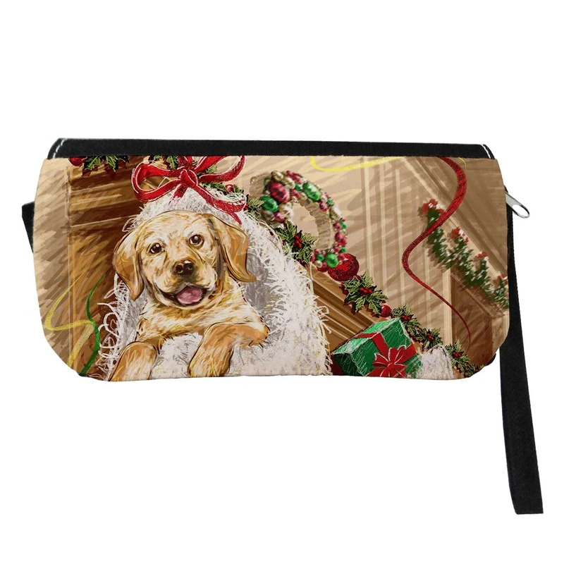  جامدادی مدل دوزیپ طرح سگ و کریسمس کد NI211