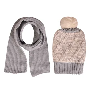 ست کلاه و شال گردن بافتنی بچگانه مدل SF-0017