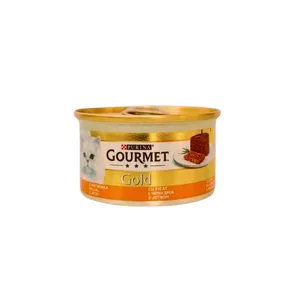 کنسرو غذای گربه گورمت مدل کنسرو پته طعم جگر ، مرغ وزن 85 گرم