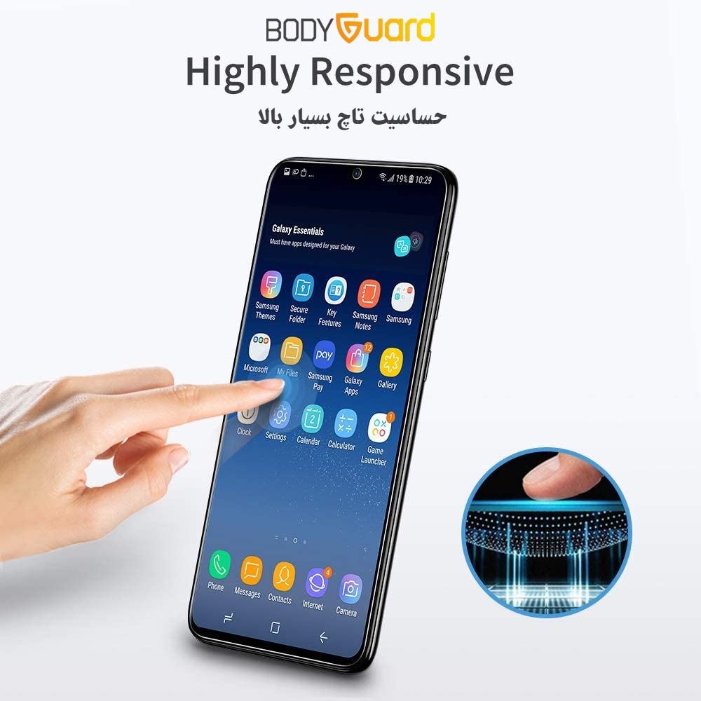 محافظ صفحه نمایش شیشه ای بادیگارد مدل FS مناسب برای گوشی موبایل سامسونگ Galaxy A55 محافظ صفحه نمایش شیشه ای بادیگارد مدل FS مناسب برای گوشی موبایل سامسونگ Galaxy A55