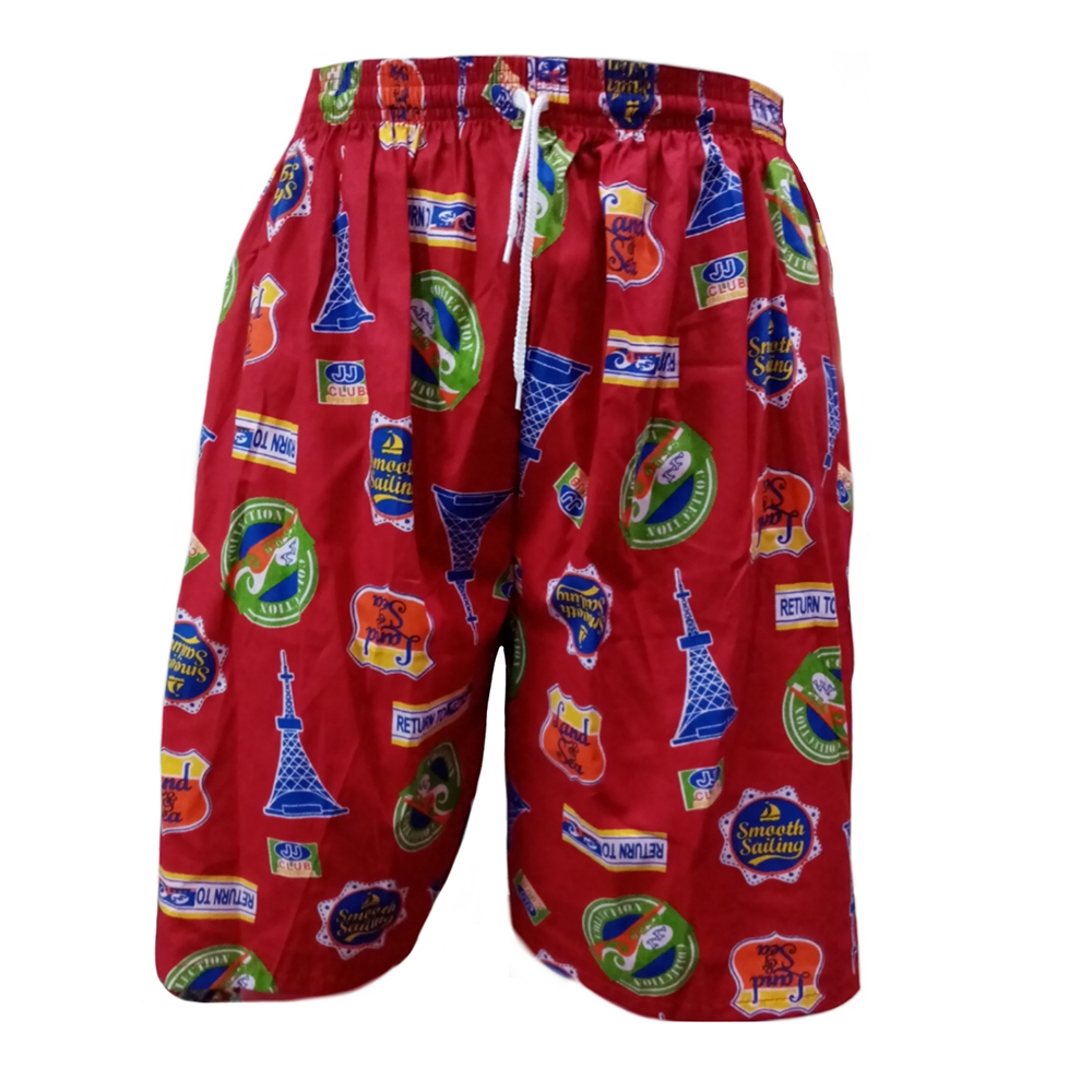 شلوارک مردانه مدل برج رنگ قرمز