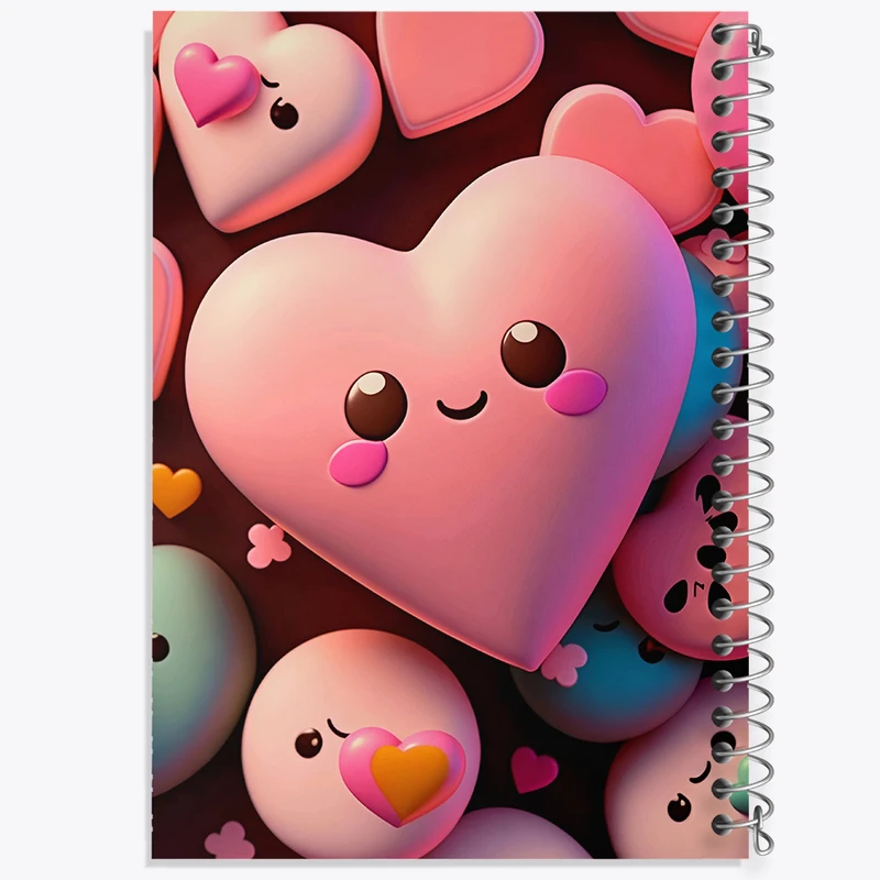 دفتر مشق 100 برگ خندالو طرح قلب کیوت کد N5287