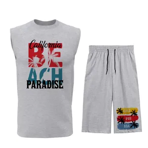 ست تاپ و شلوارک مردانه طرح کالیفرنیا مدل C080G