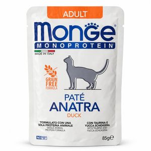 پوچ گربه بالغ مونژه مدل Anatra طعم اردک وزن 85 گرم