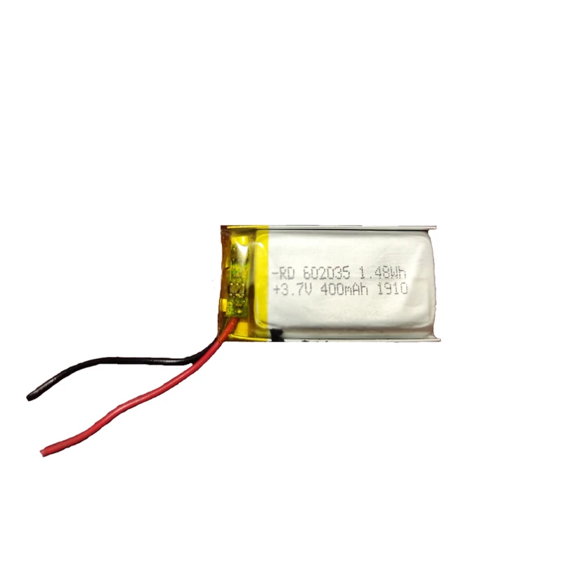 باتری لیتیوم پلیمر 3.7 ولت 400 میلی آمپر مدل 602035