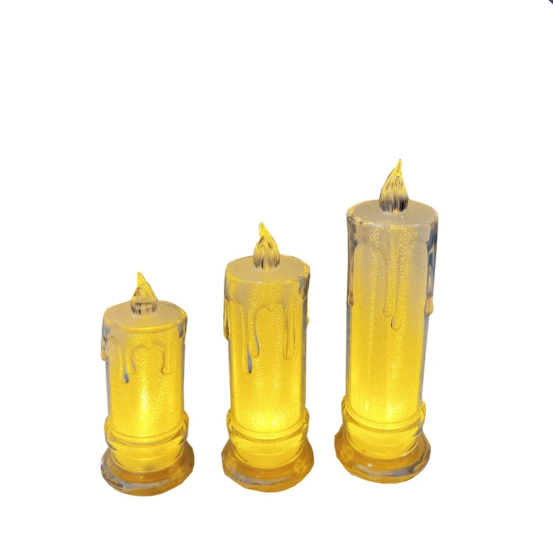 شمع ال ای دی مدل شاینی مجموعه 3 عددی