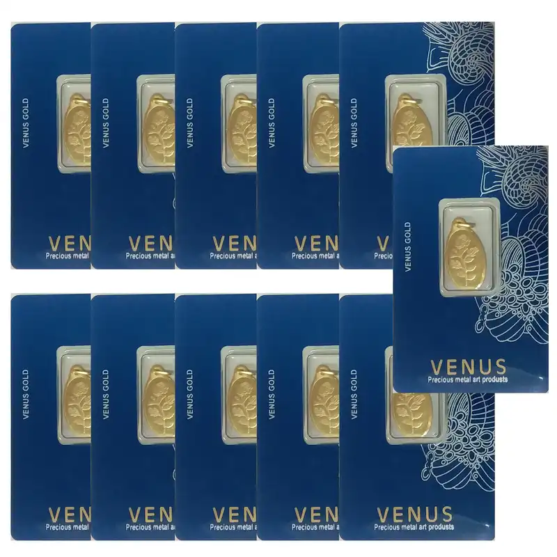 شمش طلا 18 عیار ونوس مدل K412 بسته 11 عددی