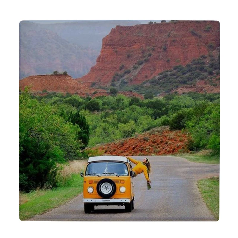 زیر لیوانی طرح فولکس واگن و جاده بیابانی کد    3281373_728