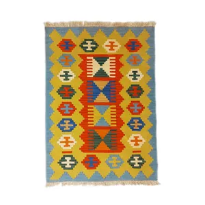 گلیم دستبافت یک متری قشقایی طرح الوان کد 125803