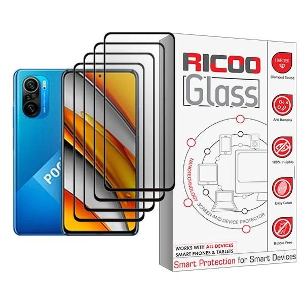 محافظ صفحه نمایش ریکو مدل Ricoo Glass MIX004 مناسب برای گوشی موبایل شیائومی Poco F3 بسته چهار عددی