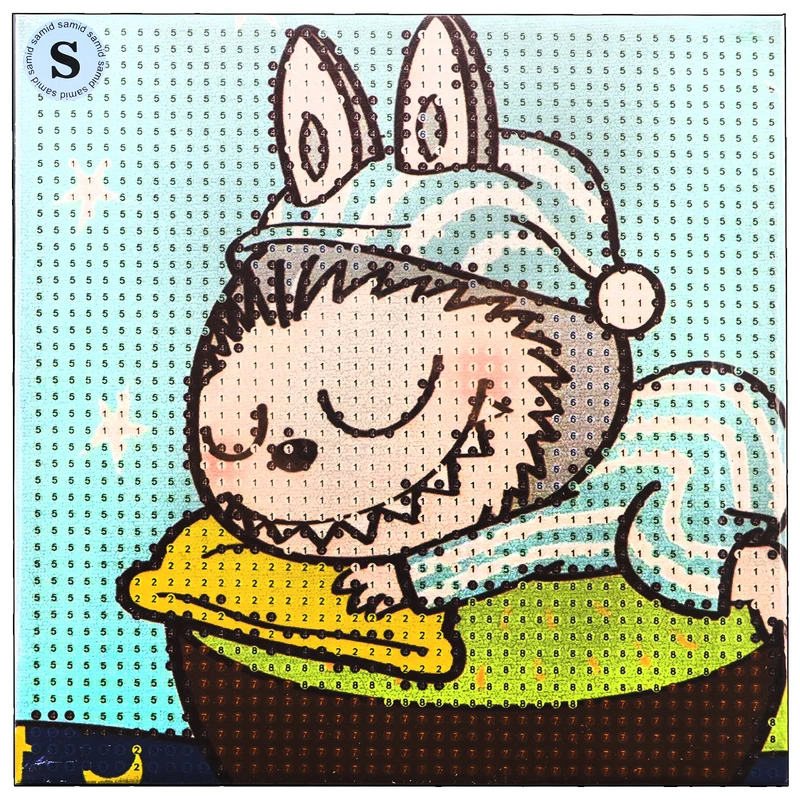 بازی آموزشی سمید مدل ساخت تابلو نقاشی الماسی طرح لبوبو 20×20