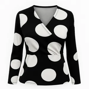 بلوز آستین بلند یقه هفت زنانه مدل توپی 3988