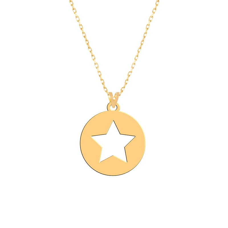 گردنبند طلا 18 عیار زنانه فرشته مدل ماه و ستاره WNLZ-000127