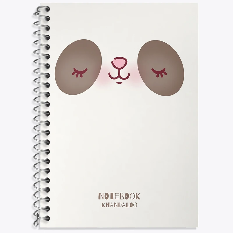 دفتر زبان 50 برگ خندالو مدل دو خط طرح پاندا کیوت کد N1565