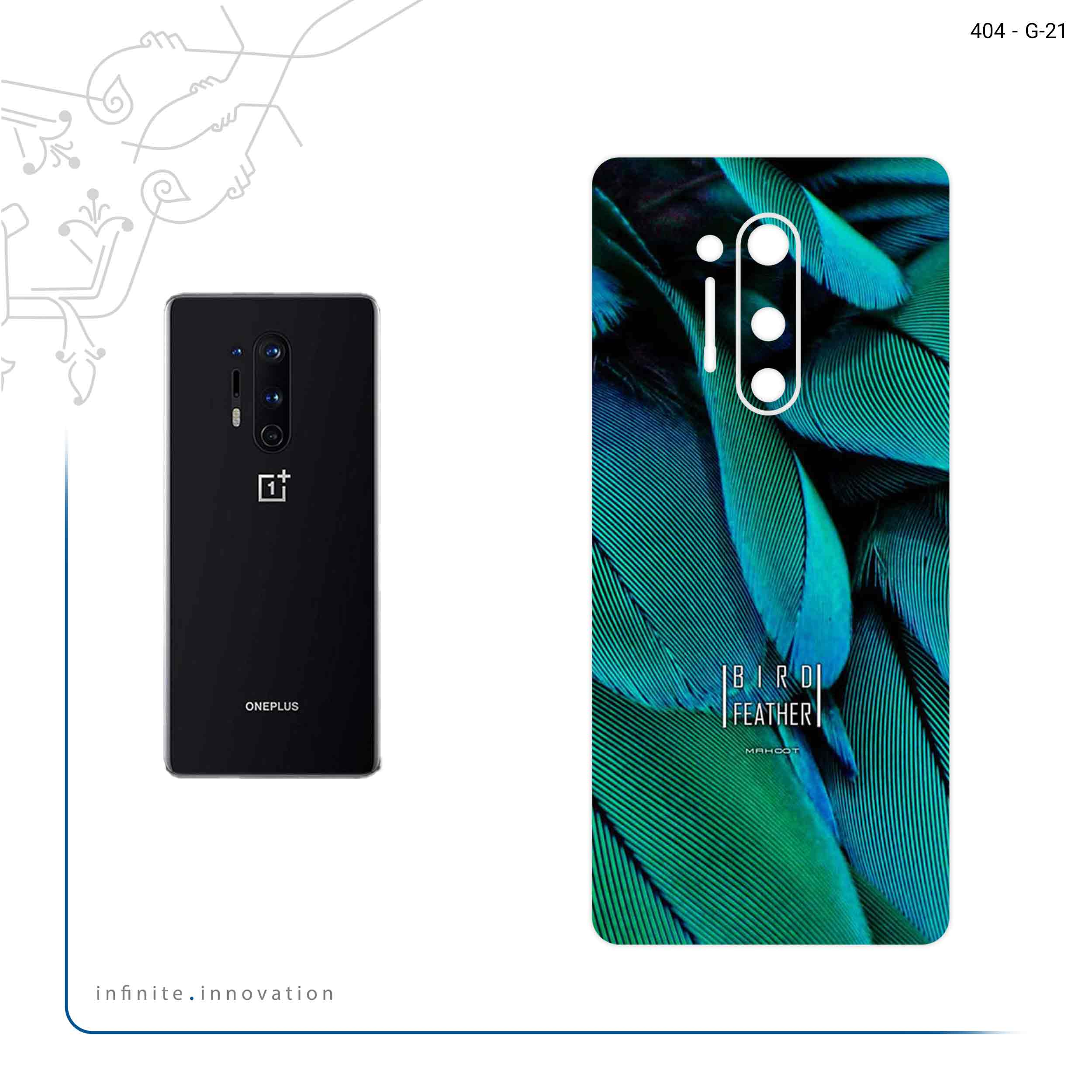 برچسب پوششی ماهوت مدل Green Feather مناسب برای گوشی موبایل وان پلاس 8 Pro