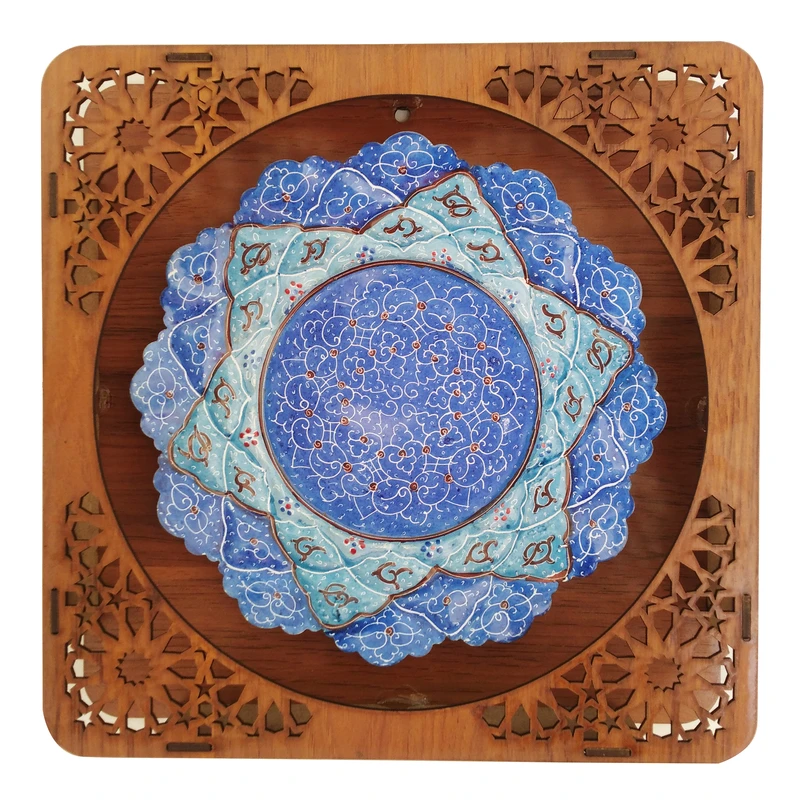 بشقاب میناکاری مسی مدل گل کد 20 hg