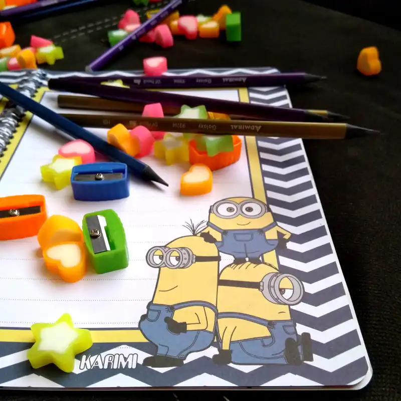 دفتر مشق 40 برگ مدل حاشیه دار پرنسس سوفیا طرح یونیکورن کد 80 به همراه مداد و پاک کن و تراش