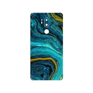 MAHOOT Turquoise marblewith golden streaks Cover Sticker for LG G7 PLUS THINQ