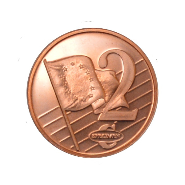 سکه تزیینی طرح اتحادیه اروپا مدل 2 سنت specimen