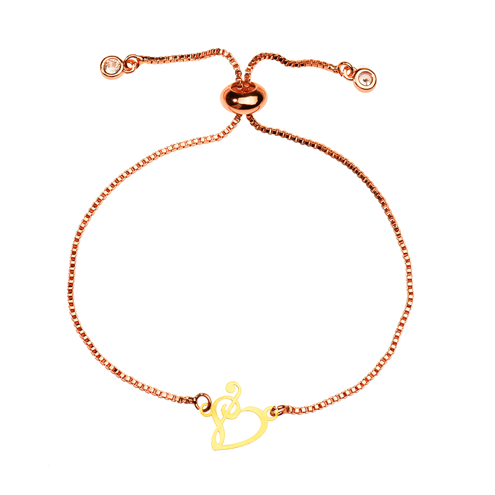 دستبند طلا 18 عیار دخترانه کرابو طرح قلب و کلید سل مدل Krd1060