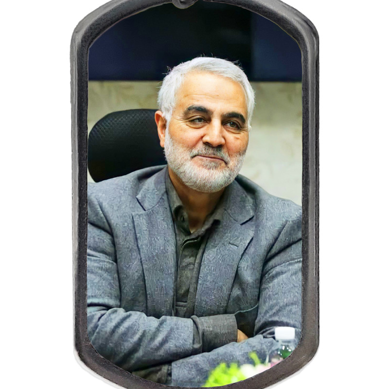 گردنبند طرح سردار شهید حاج قاسم سلیمانی بدون لباس نظامی کد 38