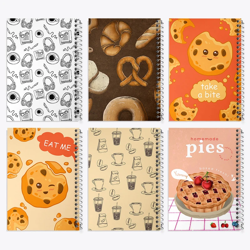 دفتر مشق 100 برگ خندالو طرح شیرینی و کوکی کد 197 مجموعه 6 عددی