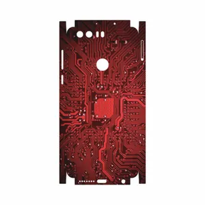 MAHOOT Red Printed Circuit Board-FullSkin Cover Sticker for Honor 8