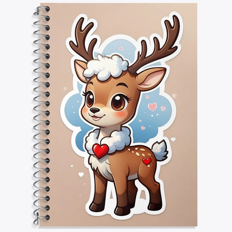 دفتر لغت 50 برگ خندالو طرح گوزن کیوت کد N1444