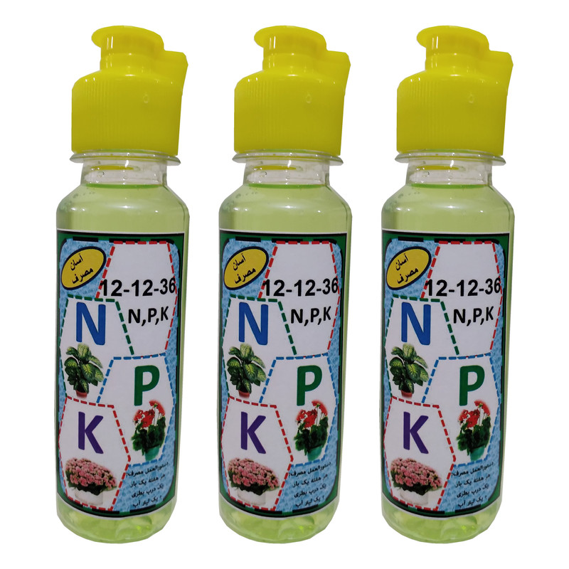 کود مایع ان پی کا پتاس بالا مدل 12 12 36 حجم 120 میلی لیتر بسته 3 عددی